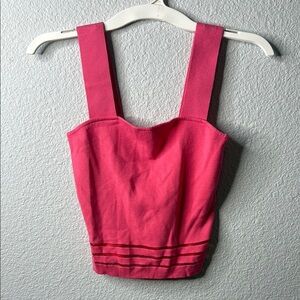 Milly Vibrant Pink Crop Top with Wide Straps